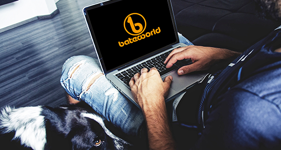 Man With Notebook Bateworld On Screen